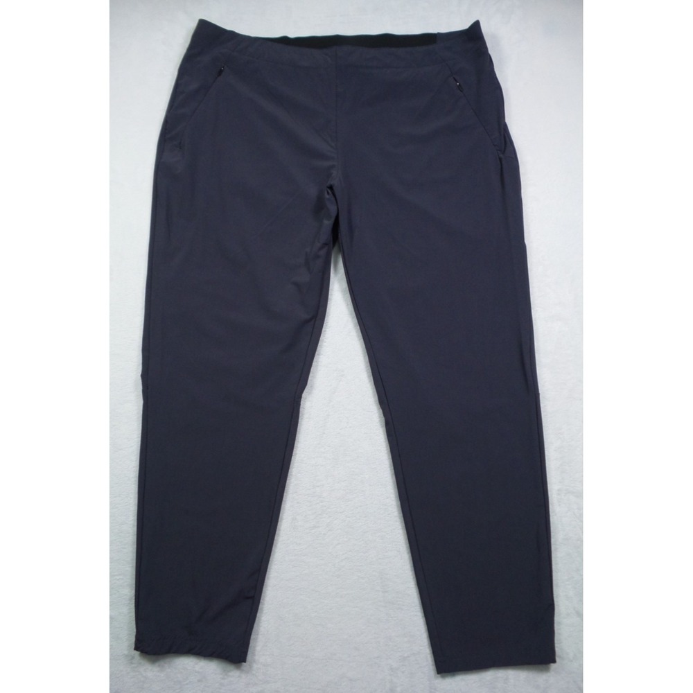 Slazenger Golf Pants Womens Size 16 Blue High Rise Tapered Zipped Pockets